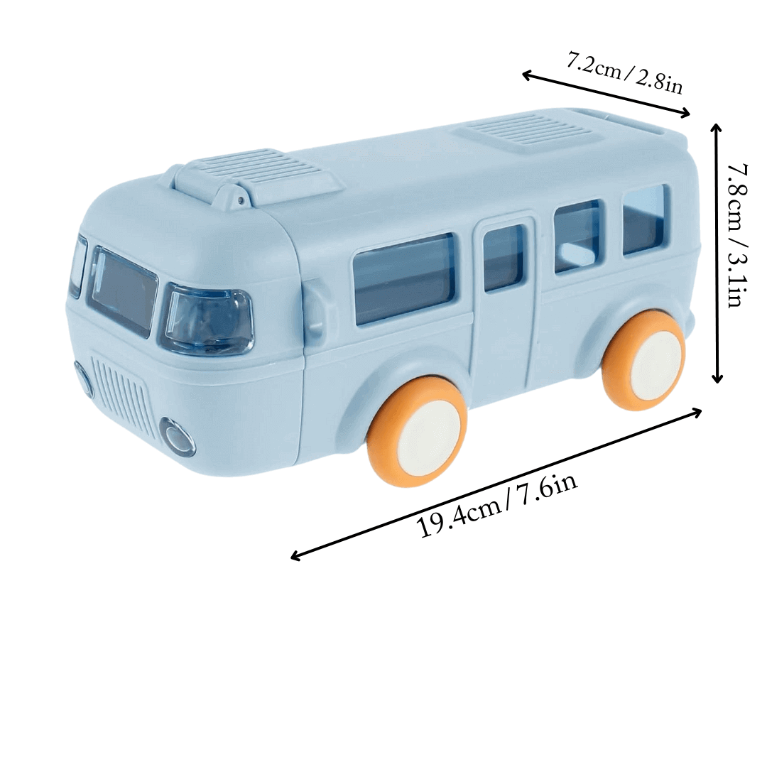 Cute Car/Bus Straw Water Bottle for Kids – Leak-Proof Cartoon Cup with Shoulder Strap